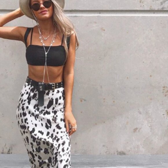 NWT Runway the label cowprint midi skirt XSMALL - Picture 5 of 14